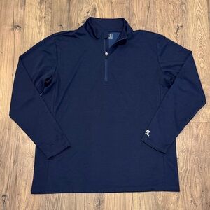 EUC Russell Athletic Dri-Power Navy Quart Zip Pullover- XL